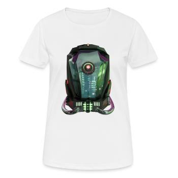 Casque robotique futuriste - T-shirt respirant Femme - blanc - Devant - AI Model Female 172 dark (172cm)