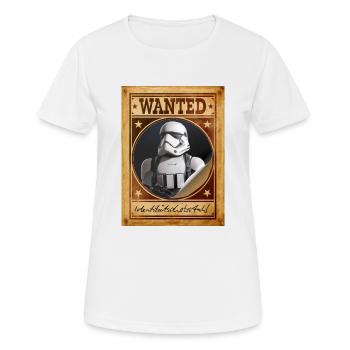 WANTED: Identitätsdiebstahl - Frauen T-Shirt atmungsaktiv - Weiß - Vorne - AI Model Female 172 dark (172cm)
