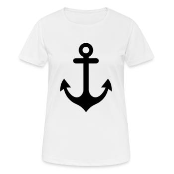 Anker - Frauen T-Shirt atmungsaktiv - Weiß - Vorne - AI Model Female 172 dark (172cm)