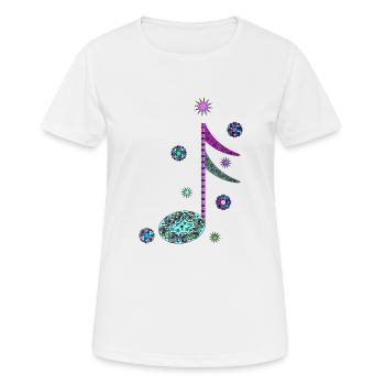 🎭 Double Croche Arlequin, Rythme et Fantaisie ! - T-shirt respirant Femme - blanc - Devant - AI Model Female 172 dark (172cm)