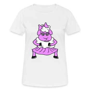 mouton fille femme femme jolie fatiguée jupe de danse - T-shirt respirant Femme - blanc - Devant - AI Model Female 172 dark (172cm)