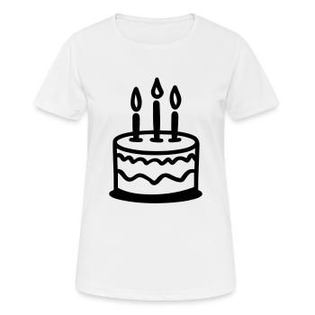 Gateau d'anniversaire - T-shirt respirant Femme - blanc - Devant - AI Model Female 172 dark (172cm)