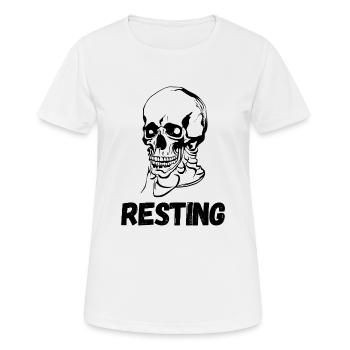 Resting skull - Women's Breathable T-Shirt - white - Front - AI Model Female 172 dark (172cm)