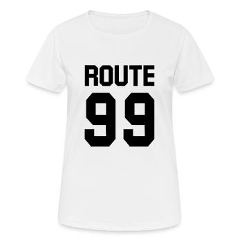 ROUTE 99 - Women's Breathable T-Shirt - white - Front - AI Model Female 172 dark (172cm)
