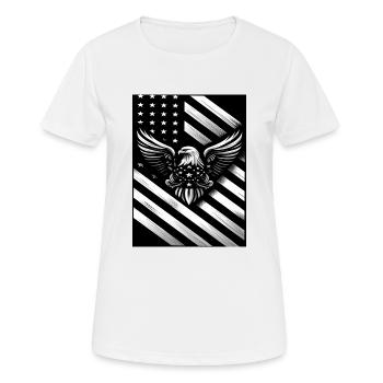 Drapeau US blanc et noir - T-shirt respirant Femme - blanc - Devant - AI Model Female 172 dark (172cm)