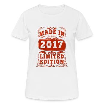 2017 anniversaire 2017 né en 2017 anniversaire - T-shirt respirant Femme - blanc - Devant - AI Model Female 172 dark (172cm)