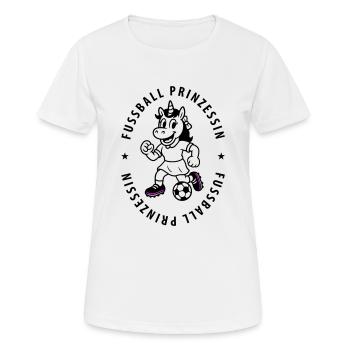 Fussball Prinzessin Einhorn - Frauen T-Shirt atmungsaktiv - Weiß - Vorne - AI Model Female 172 dark (172cm)