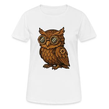 eule steampunk - Frauen T-Shirt atmungsaktiv - Weiß - Vorne - AI Model Female 172 dark (172cm)