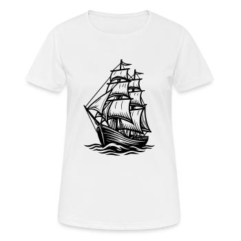 Segelschiff - Frauen T-Shirt atmungsaktiv - Weiß - Vorne - AI Model Female 172 dark (172cm)