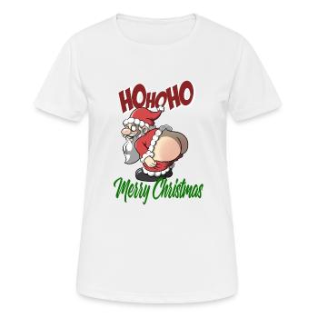 Rude Santa - Ho Ho Ho - Joyeux Noël - T-shirt respirant Femme - blanc - Devant - AI Model Female 172 dark (172cm)