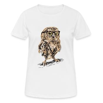 AD Owl - Frauen T-Shirt atmungsaktiv - Weiß - Vorne - AI Model Female 172 dark (172cm)