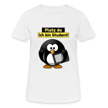 Platz da ich bin Student - Frauen T-Shirt atmungsaktiv - Weiß - Vorne - AI Model Female 172 dark (172cm)