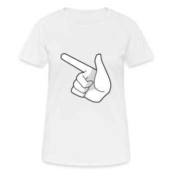 Fingers left - Women's Breathable T-Shirt - white - Front - AI Model Female 172 dark (172cm)