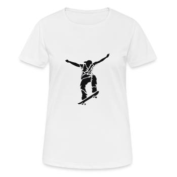Skate, skaten, Skater, Skateboard - T-shirt respirant Femme - blanc - Devant - AI Model Female 172 dark (172cm)