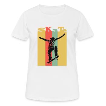 Skate, skaten, Skater, Skateboard - Frauen T-Shirt atmungsaktiv - Weiß - Vorne - AI Model Female 172 dark (172cm)