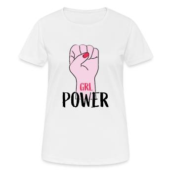 Féminisme Féministe Girl Power - T-shirt respirant Femme - blanc - Devant - AI Model Female 172 dark (172cm)