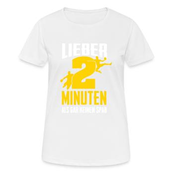 Lieber 2 Minuten als gar keinen Spaß - Frauen T-Shirt atmungsaktiv - Weiß - Vorne - AI Model Female 172 dark (172cm)