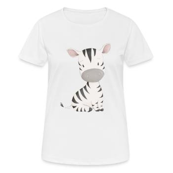 Zebra - Frauen T-Shirt atmungsaktiv - Weiß - Vorne - AI Model Female 172 dark (172cm)