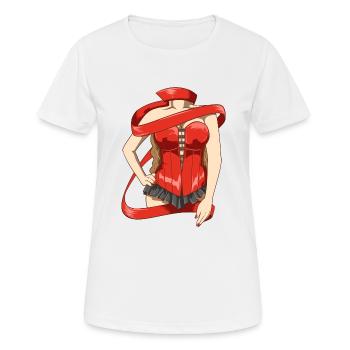 Beautiful lady in a sexy corset - Women's Breathable T-Shirt - white - Front - AI Model Female 172 dark (172cm)