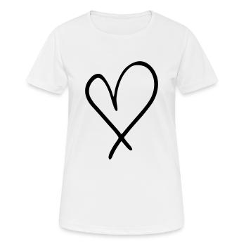 Herz Emoji Skizze - Frauen T-Shirt atmungsaktiv - Weiß - Vorne - AI Model Female 172 dark (172cm)