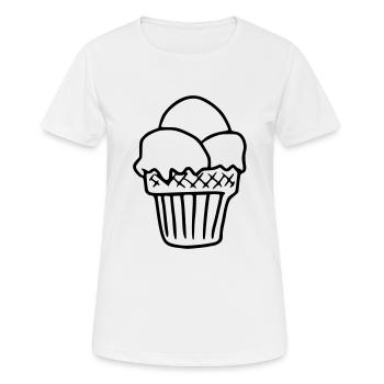 Emoji Eiscreme Skizze Eis Sticker - Frauen T-Shirt atmungsaktiv - Weiß - Vorne - AI Model Female 172 dark (172cm)