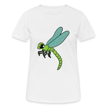Libelle - Frauen T-Shirt atmungsaktiv - Weiß - Vorne - AI Model Female 172 dark (172cm)