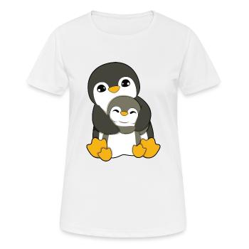 Câlin de pingouin - T-shirt respirant Femme - blanc - Devant - AI Model Female 172 dark (172cm)