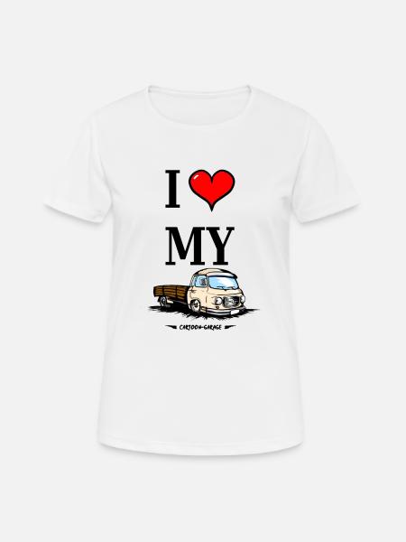 I LOVE MY B1000 - Frauen T-Shirt atmungsaktiv - Weiß
