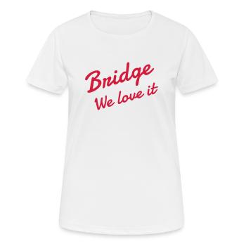 bridge / bridgeur / bridgeuse / cartes - T-shirt respirant Femme - blanc - Devant - AI Model Female 172 dark (172cm)