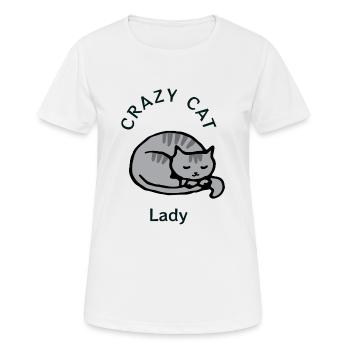 Crazy Cat Lady - Frauen T-Shirt atmungsaktiv - Weiß - Vorne - AI Model Female 172 dark (172cm)