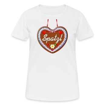 Spatzl - Frauen T-Shirt atmungsaktiv - Weiß - Vorne - AI Model Female 172 dark (172cm)