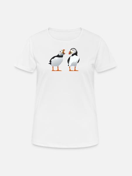 Schreiiger Papageientaucher - Frauen T-Shirt atmungsaktiv - Weiß