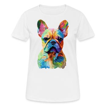 French Bulldog Art - Women's Breathable T-Shirt - white - Front - AI Model Female 172 dark (172cm)