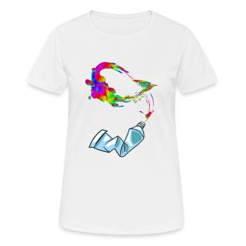 Kreativität aus der Tube - Frauen T-Shirt atmungsaktiv - Weiß - Vorne - AI Model Female 172 dark (172cm)