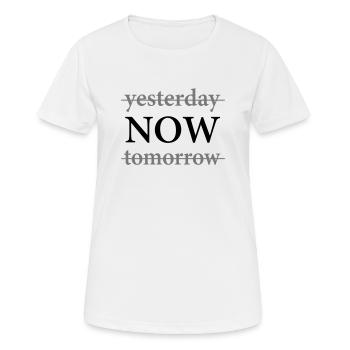 Hier MAINTENANT Demain - Hier MAINTENANT Demain - T-shirt respirant Femme - blanc - Devant - AI Model Female 172 dark (172cm)