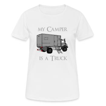 My camper is a Truck - Women's Breathable T-Shirt - white - Front - AI Model Female 172 dark (172cm)
