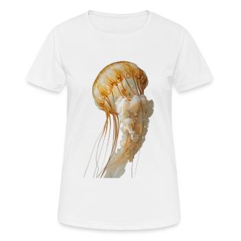 Qualle - Frauen T-Shirt atmungsaktiv - Weiß - Vorne - AI Model Female 172 dark (172cm)