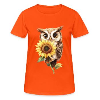 Schneeleopard - Frauen T-Shirt atmungsaktiv - Neonorange - Vorne - AI Model Female 172 dark (172cm)