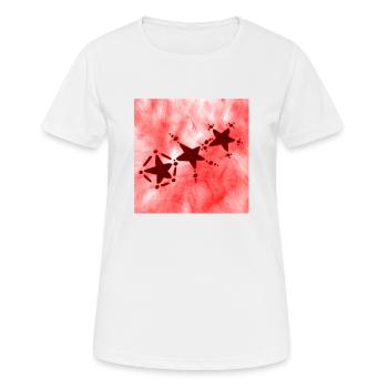 3 ÉTOILES SOURIANT ROUGE - T-shirt respirant Femme - blanc - Devant - AI Model Female 172 dark (172cm)