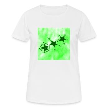 3 ÉTOILES VERT SOURIANT - T-shirt respirant Femme - blanc - Devant - AI Model Female 172 dark (172cm)