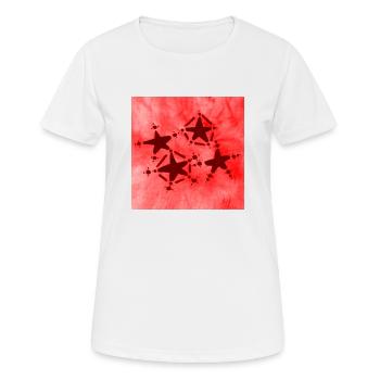4 ÉTOILES ROUGES - T-shirt respirant Femme - blanc - Devant - AI Model Female 172 dark (172cm)