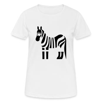 Zebra - Frauen T-Shirt atmungsaktiv - Weiß - Vorne - AI Model Female 172 dark (172cm)