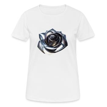 Rose, silber, Metall,,metallisch - Frauen T-Shirt atmungsaktiv - Weiß - Vorne - AI Model Female 172 dark (172cm)
