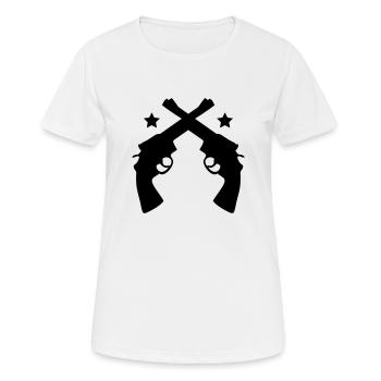 pistolets croisés - T-shirt respirant Femme - blanc - Devant - AI Model Female 172 dark (172cm)
