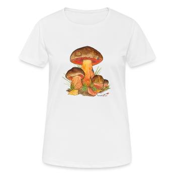 Flockenstieliger Hexenröhrling - Frauen T-Shirt atmungsaktiv - Weiß - Vorne - AI Model Female 172 dark (172cm)