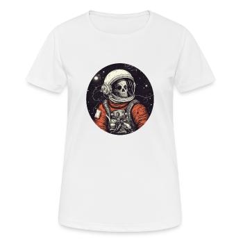 Squelette effrayant en tant qu’astronaute - T-shirt respirant Femme - blanc - Devant - AI Model Female 172 dark (172cm)