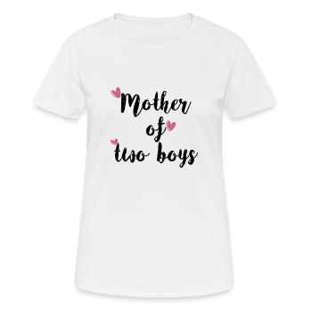 Mère de deux garçons T-shirt - T-shirt respirant Femme - blanc - Devant - AI Model Female 172 dark (172cm)