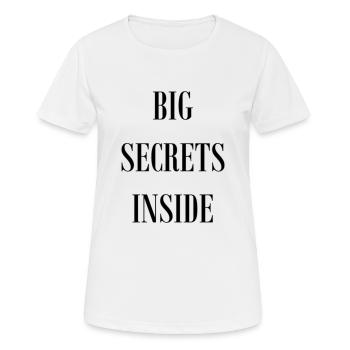 BIG SECRETS INSIDE - Frauen T-Shirt atmungsaktiv - Weiß - Vorne - AI Model Female 172 dark (172cm)
