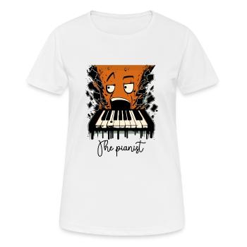 Der Pianist - Frauen T-Shirt atmungsaktiv - Weiß - Vorne - AI Model Female 172 dark (172cm)