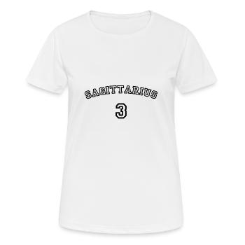 Zodiac Line "Trikot-Style" - Sagittarius - Frauen T-Shirt atmungsaktiv - Weiß - Vorne - AI Model Female 172 dark (172cm)